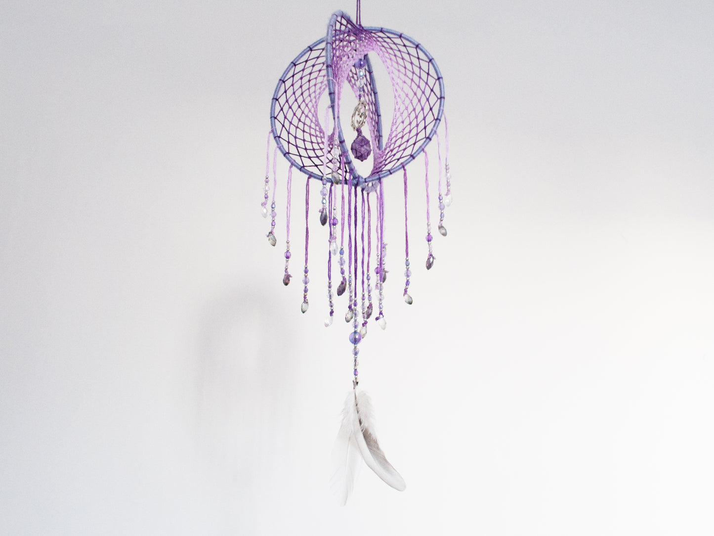 Custom 3D Dreamcatcher: Your own double dreamcatcher with feathers, crystals and sacred geometry charms