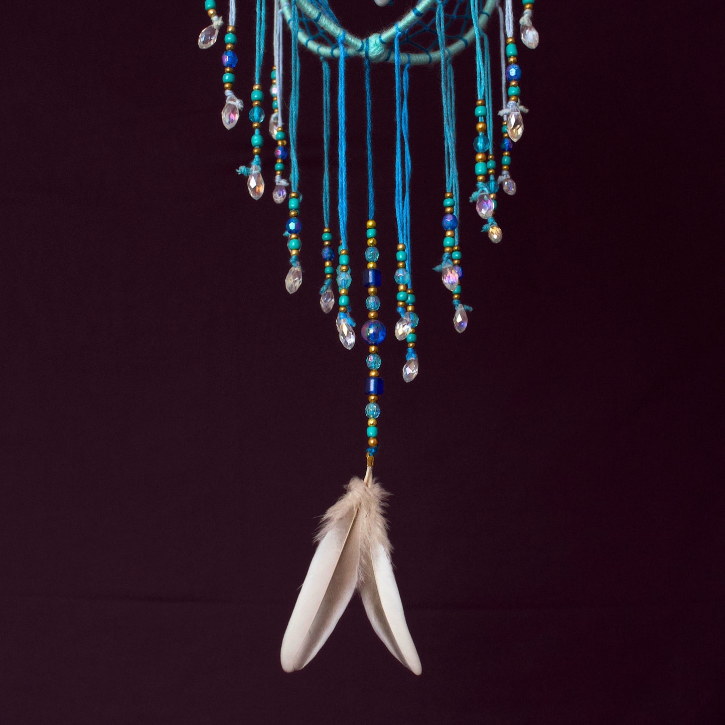 6" Blue Lace Agate & Seed of Life 3D Dreamcatcher Mobile