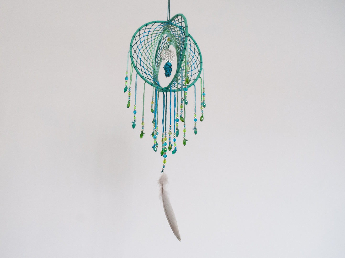 Custom 3D Dreamcatcher: Your own double dreamcatcher with feathers, crystals and sacred geometry charms