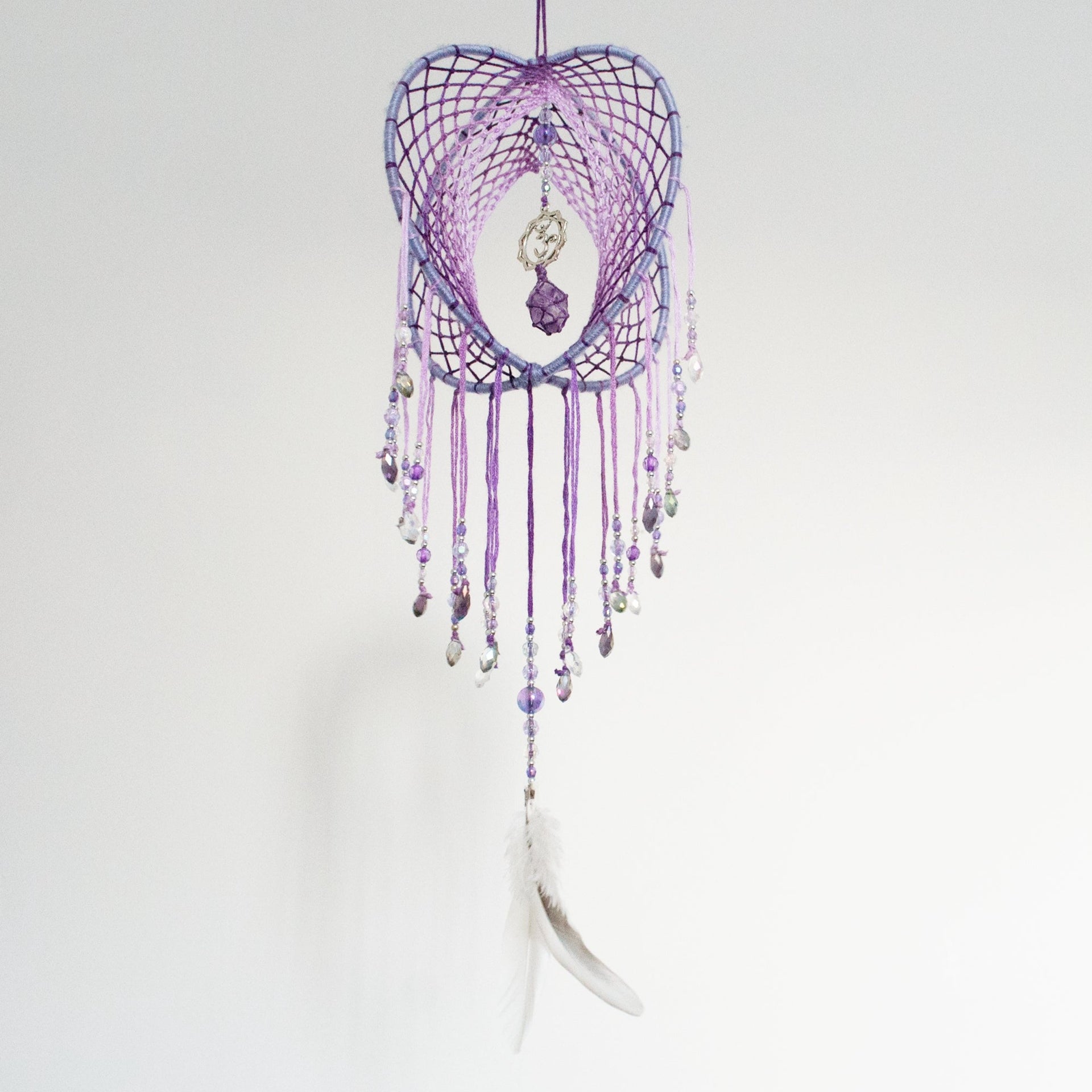 6 Amethyst & Om 3D Dreamcatcher / Lilac Aum Double Dream