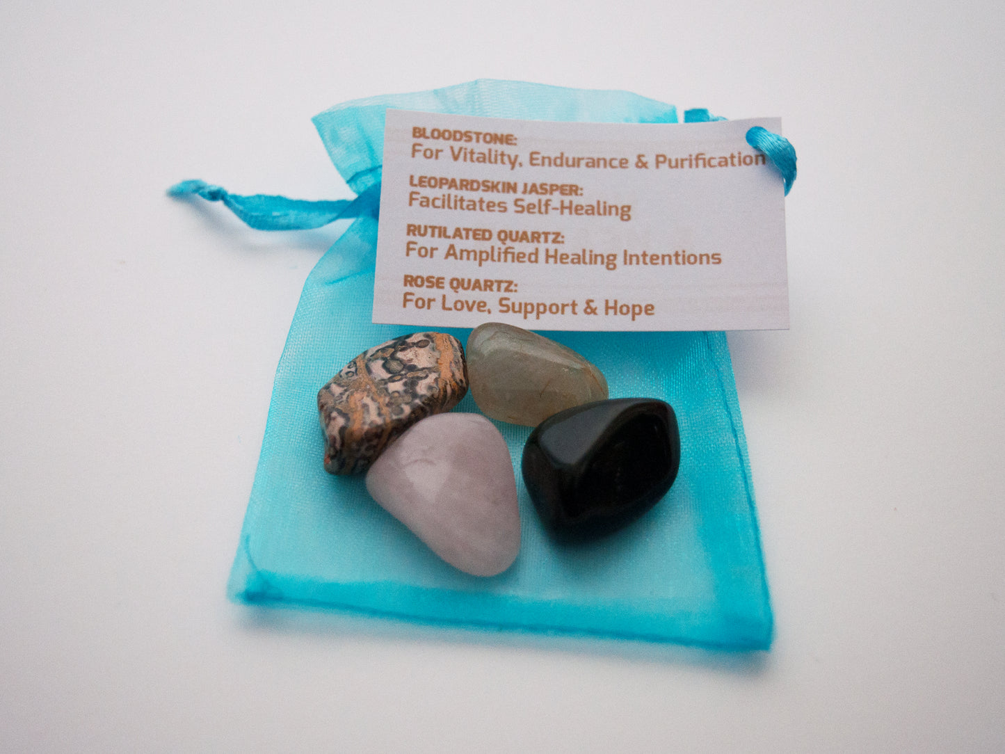 Hope & Healing Crystal Set / Meditation Gemstone Set in Gift Bag with Tag