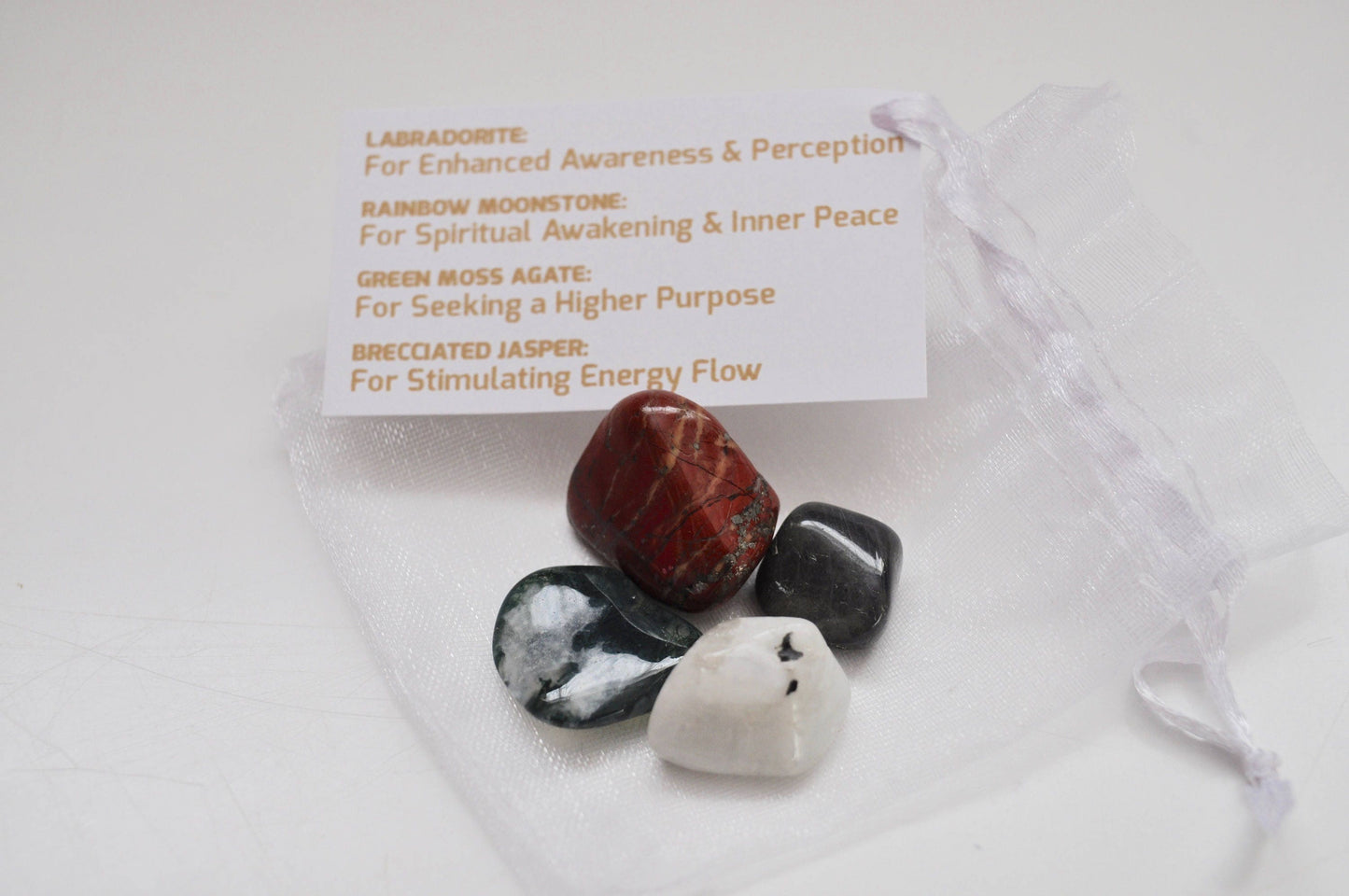 Meditation & Magic Crystal Set / Meditation Gemstone Set in Gift Bag with Tag / Inner Peace, Spiritual Awakening, Awareness