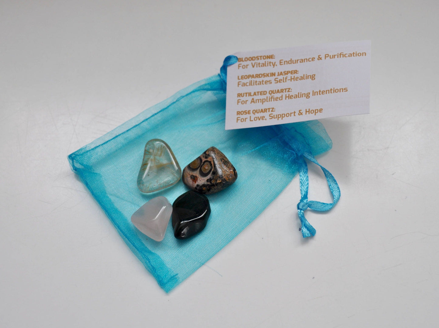 Hope & Healing Crystal Set / Meditation Gemstone Set in Gift Bag with Tag