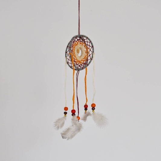 Mini 3D Dream Catcher / Small Citrine Crystal Mobile