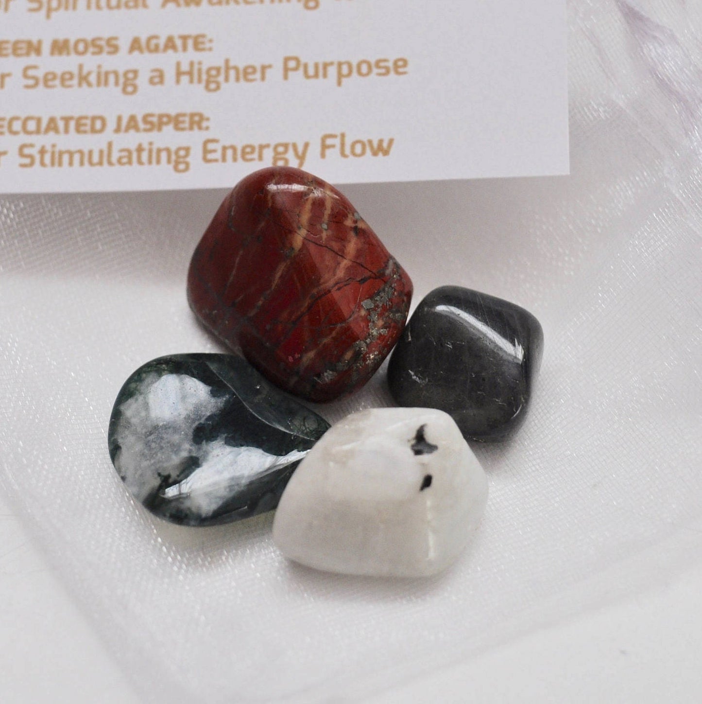 Meditation & Magic Crystal Set / Meditation Gemstone Set in Gift Bag with Tag / Inner Peace, Spiritual Awakening, Awareness