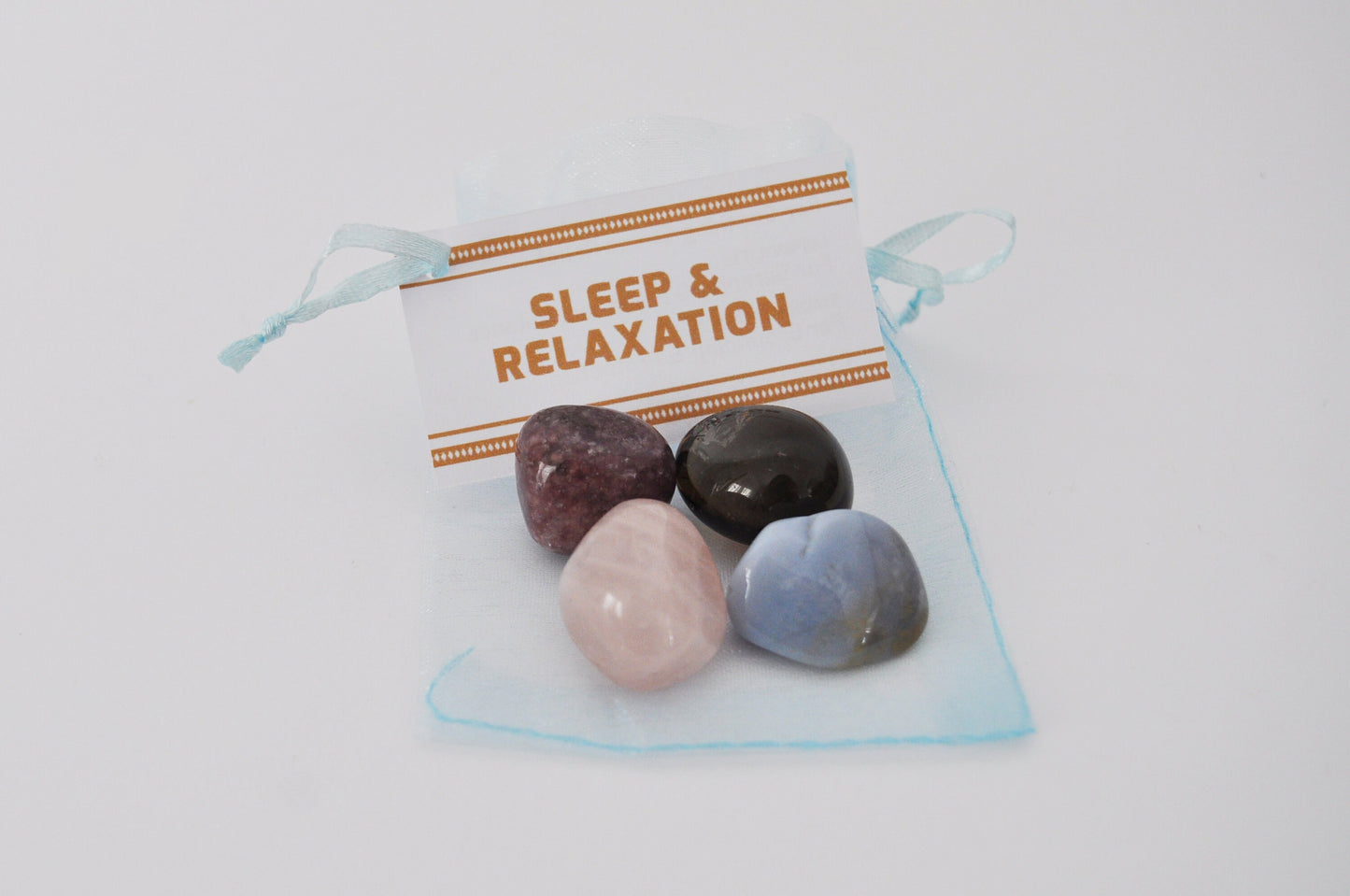 Sleep & Relaxation Crystal Set / Meditation Gemstone Set in Gift Bag with Tag