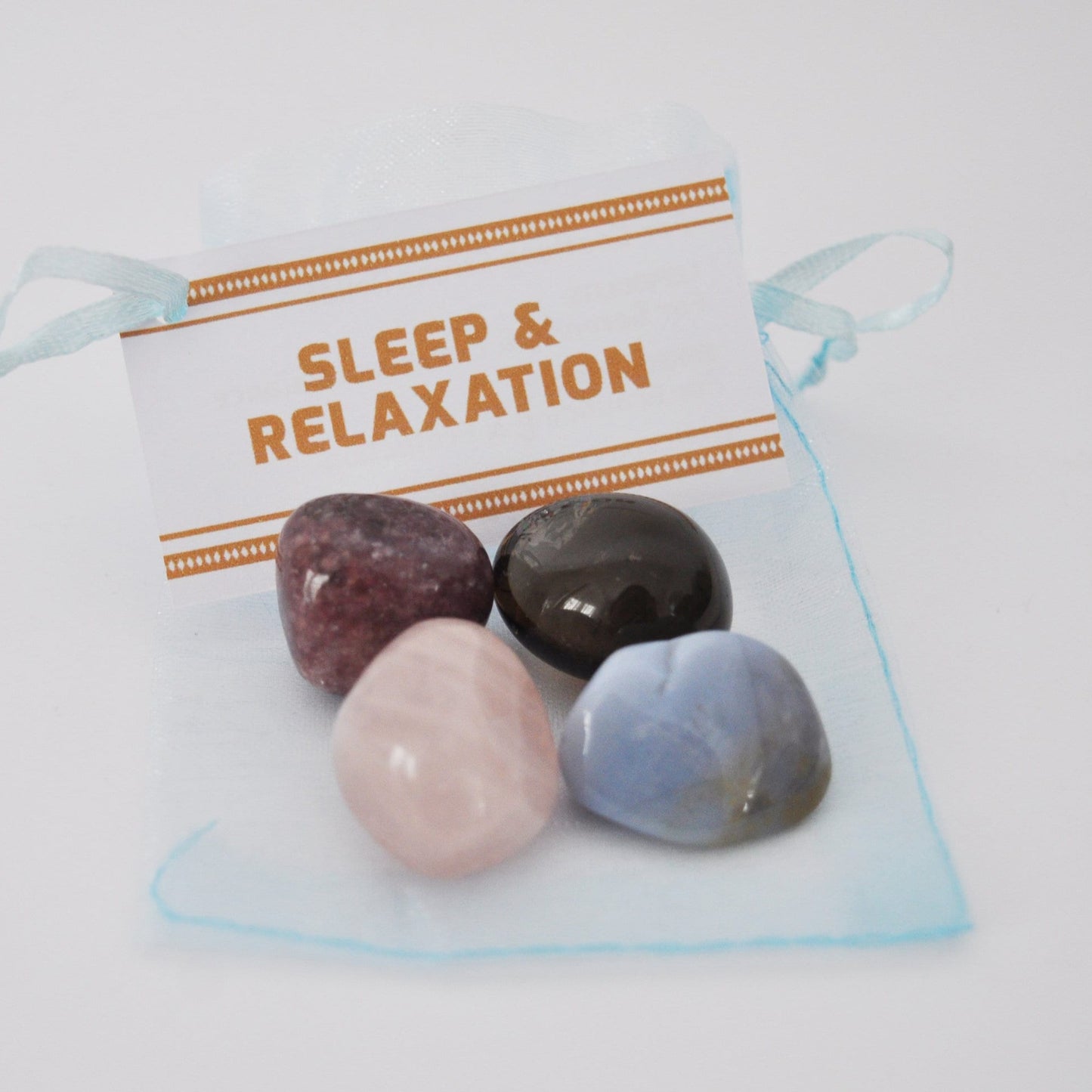 Sleep & Relaxation Crystal Set / Meditation Gemstone Set in Gift Bag with Tag