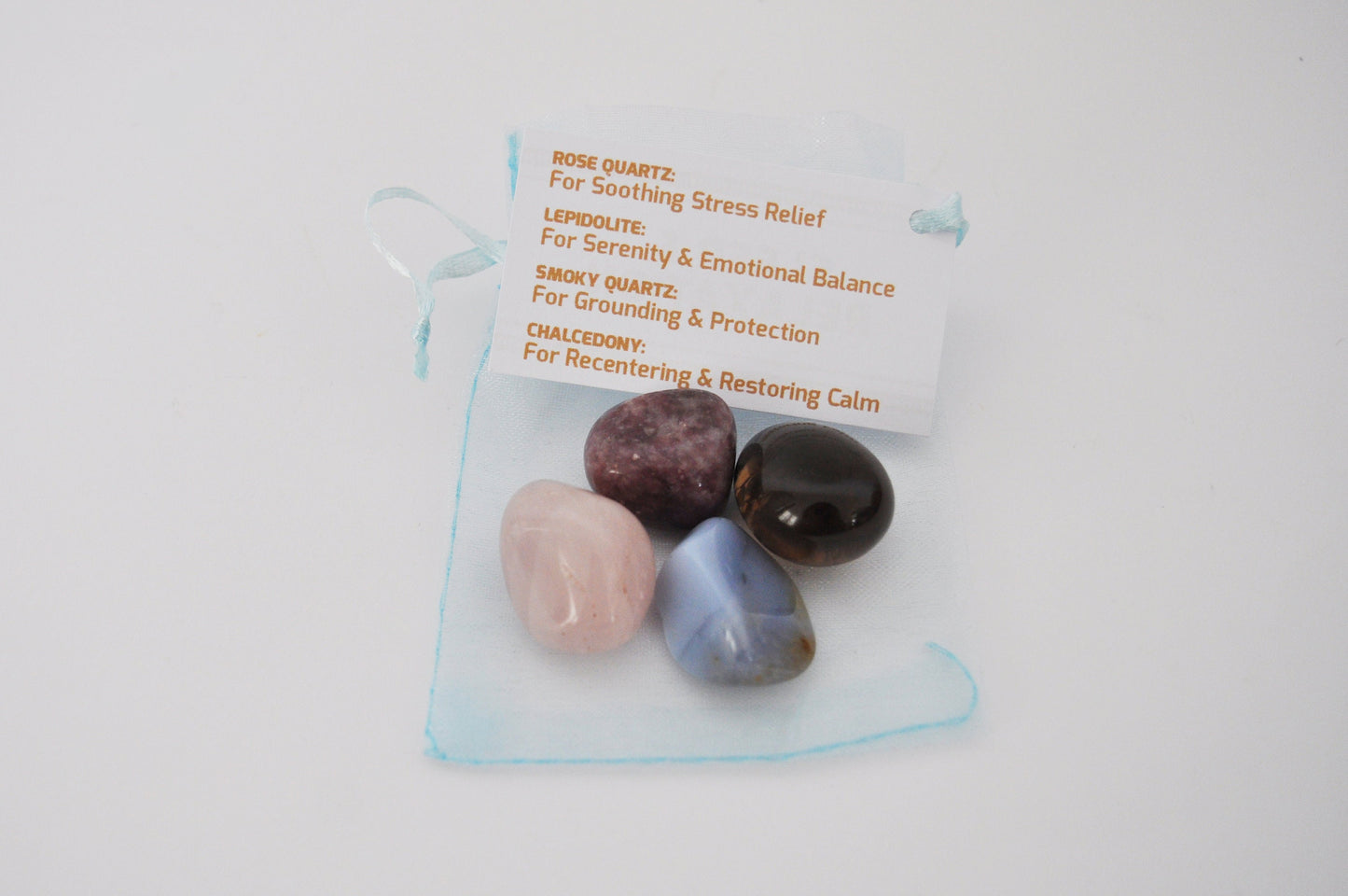 Sleep & Relaxation Crystal Set / Meditation Gemstone Set in Gift Bag with Tag