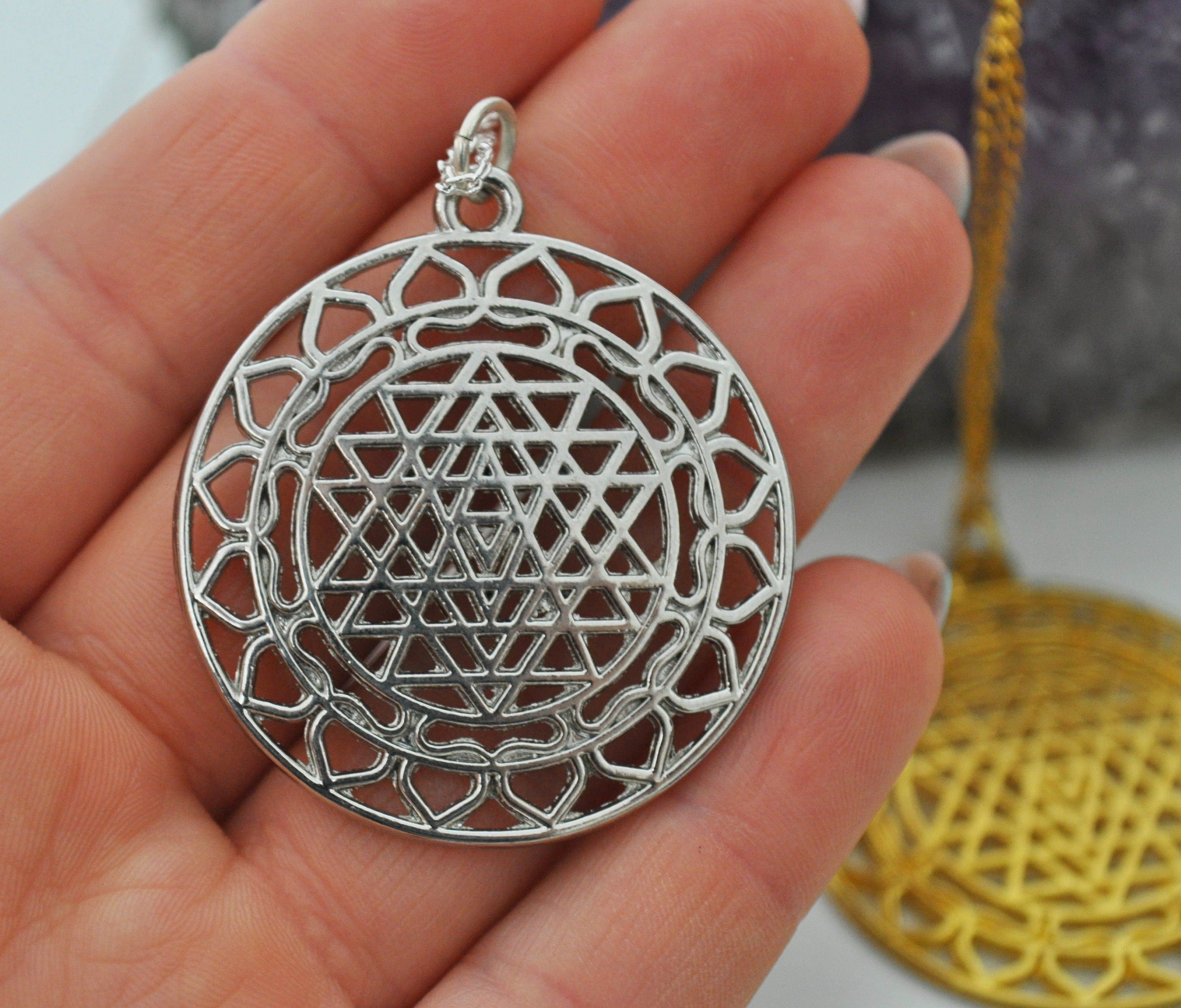 Sri yantra deals necklace